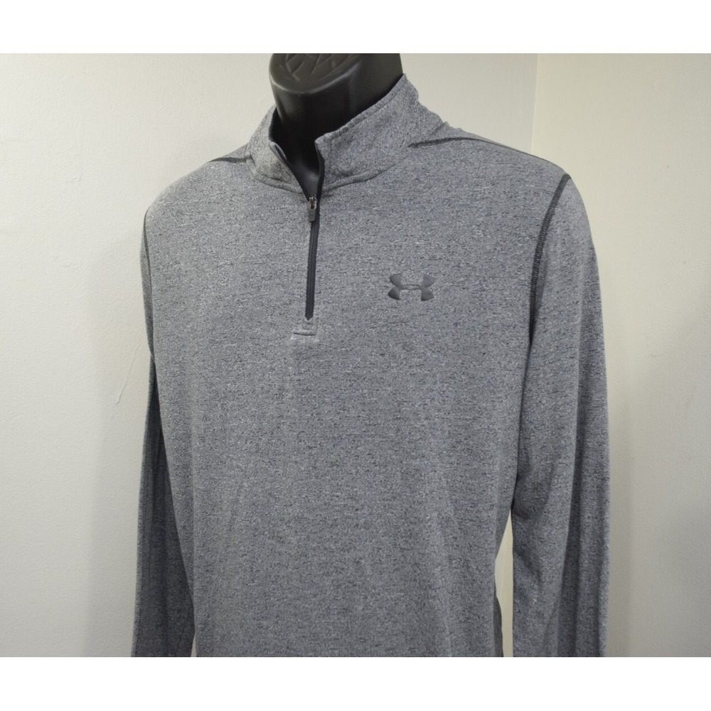 Under Armour Golf Jacket 1/4 Zip Gray Threadborne HeatGear Loose Mens Size Large